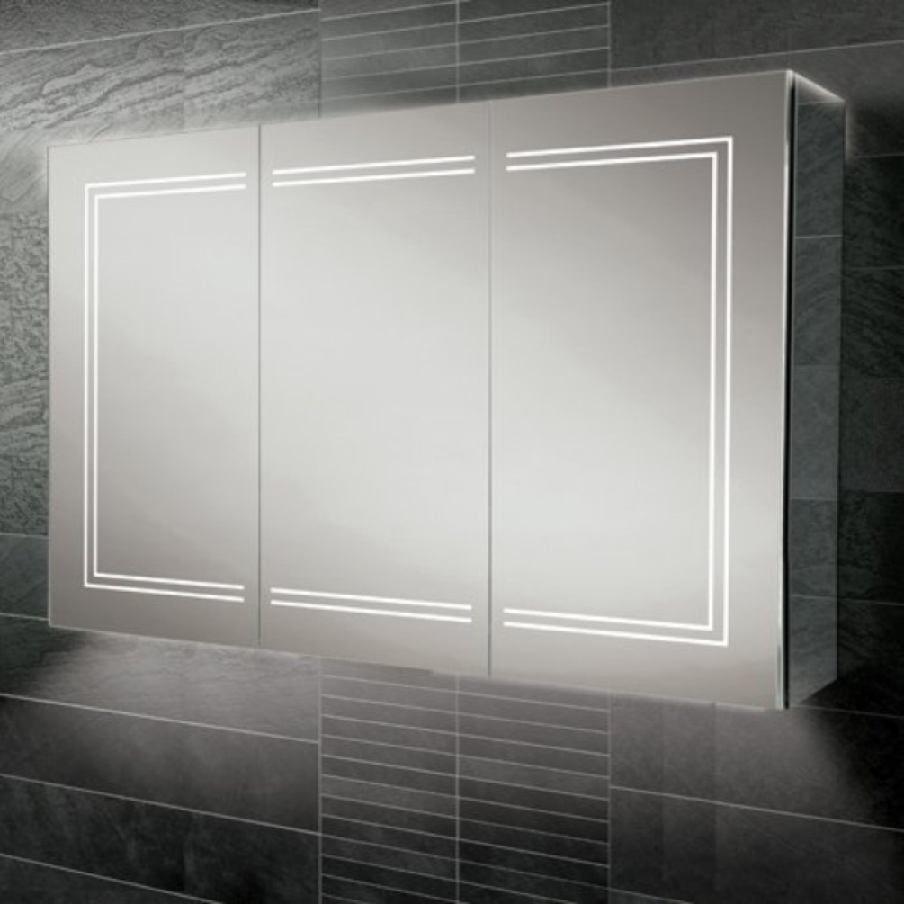 Close up product image of the HIB Edge 1200mm LED Mirror Cabinet